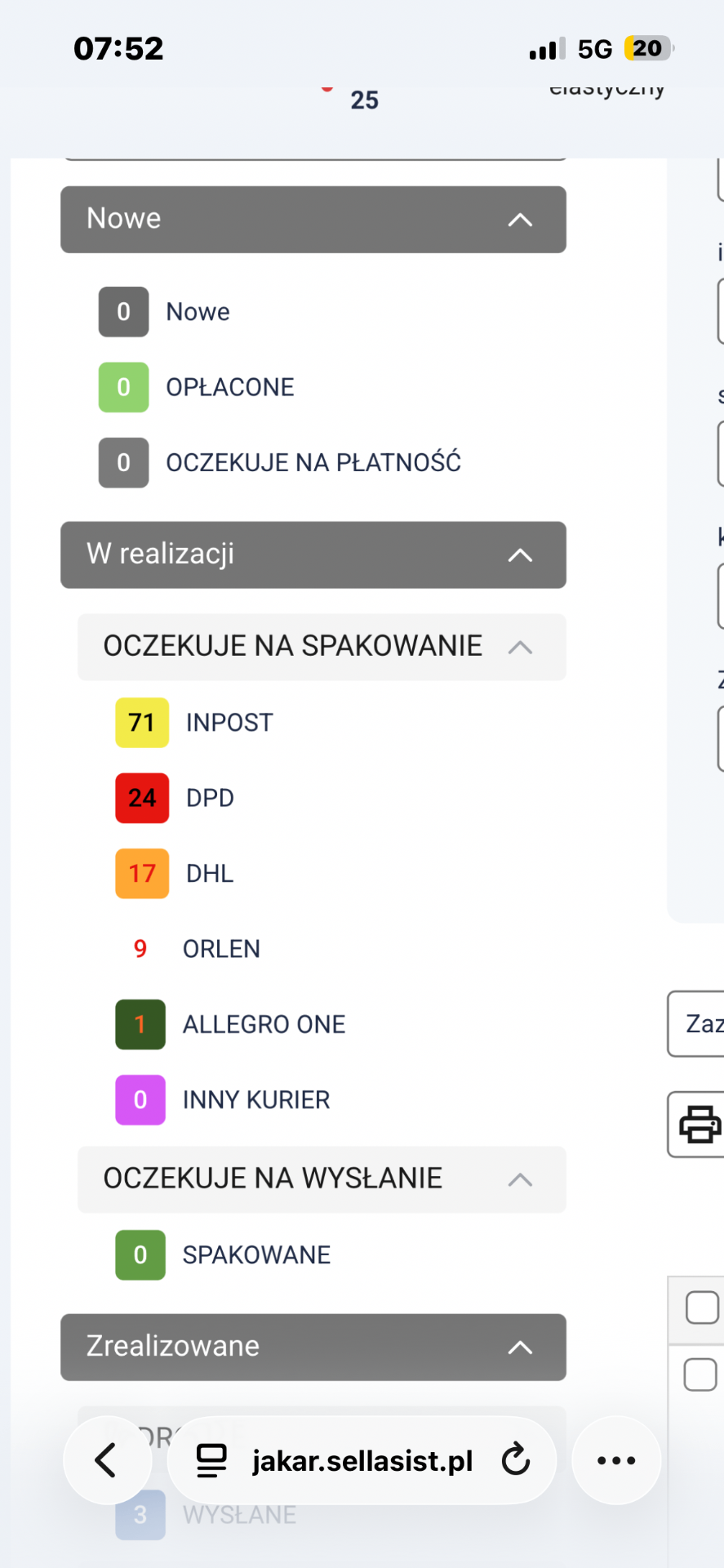 Zamówienia do spakowania